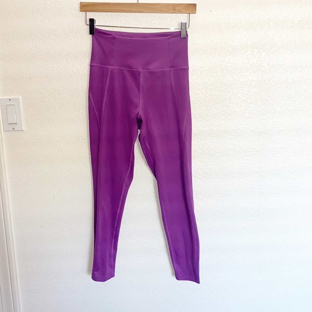 Girlfriend Collective Wildflower Purple High Rise Compression Leggings